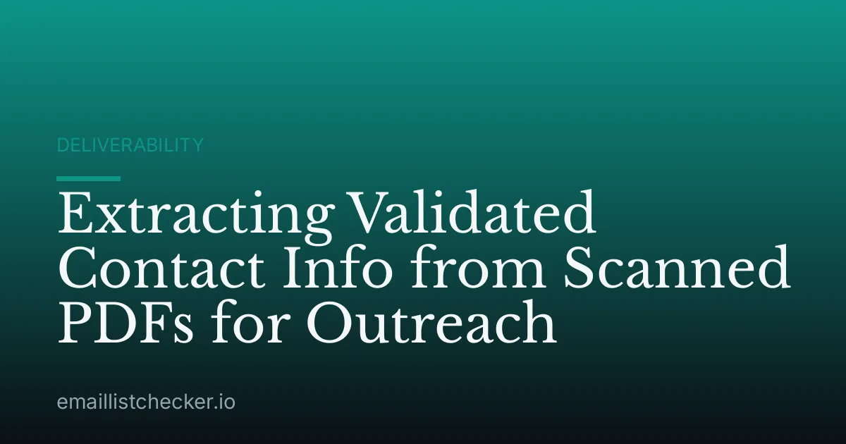 Extracting Validated Contact Info from Scanned PDFs for Outreach