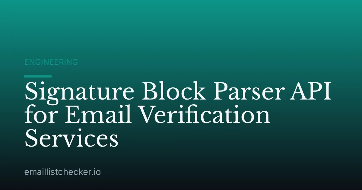 Signature Block Parser API for Email Verification Services