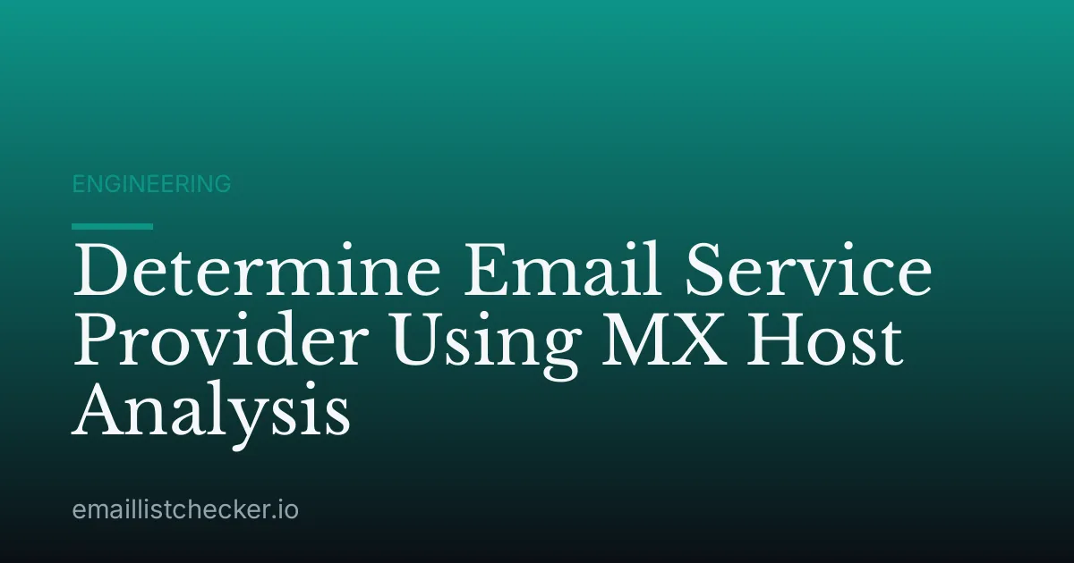 Determine Email Service Provider Using MX Host Analysis
