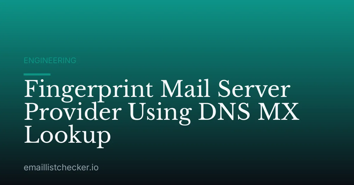 Fingerprint Mail Server Provider Using DNS MX Lookup