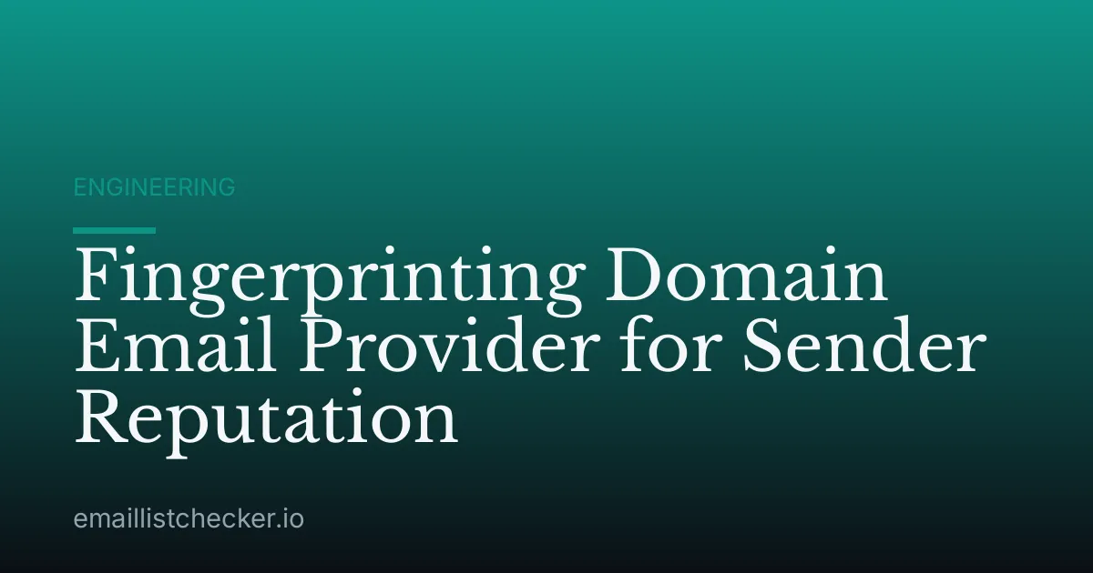 Fingerprinting Domain Email Provider for Sender Reputation