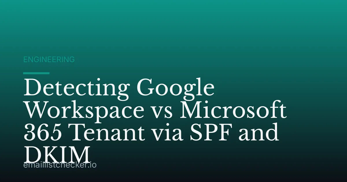Detecting Google Workspace vs Microsoft 365 Tenant via SPF and DKIM