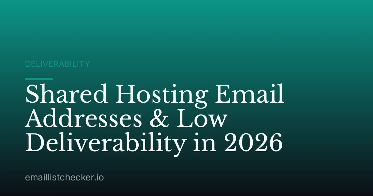 Shared Hosting Email Addresses & Low Deliverability in 2026