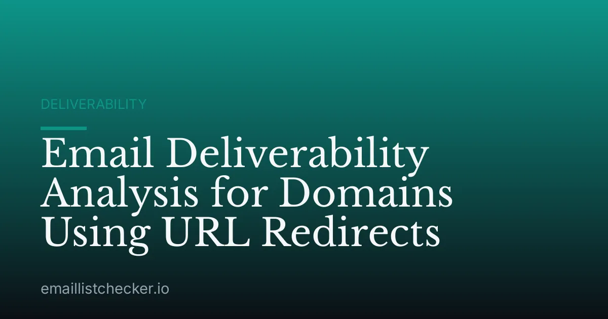 Email Deliverability Analysis for Domains Using URL Redirects