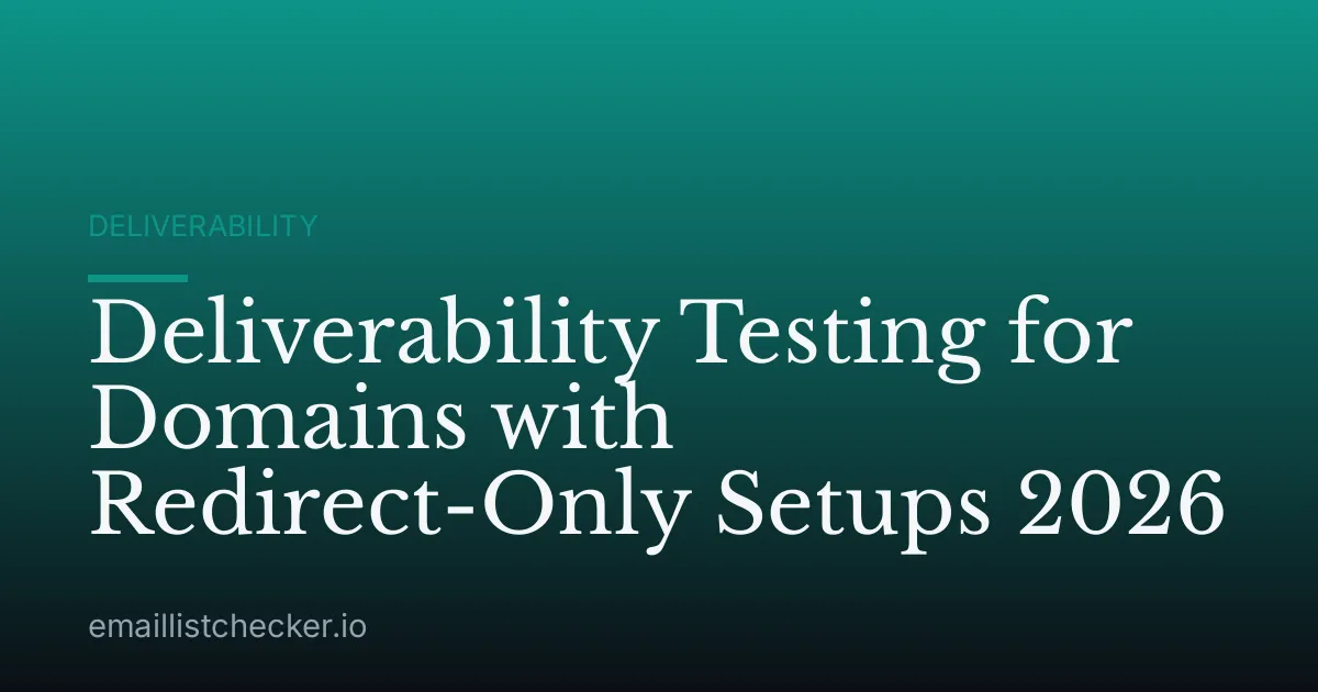 Deliverability Testing for Domains with Redirect-Only Setups 2026