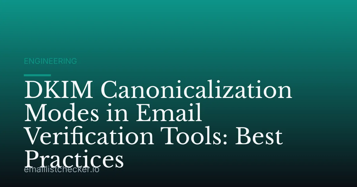 DKIM Canonicalization Modes in Email Verification Tools: Best Practices