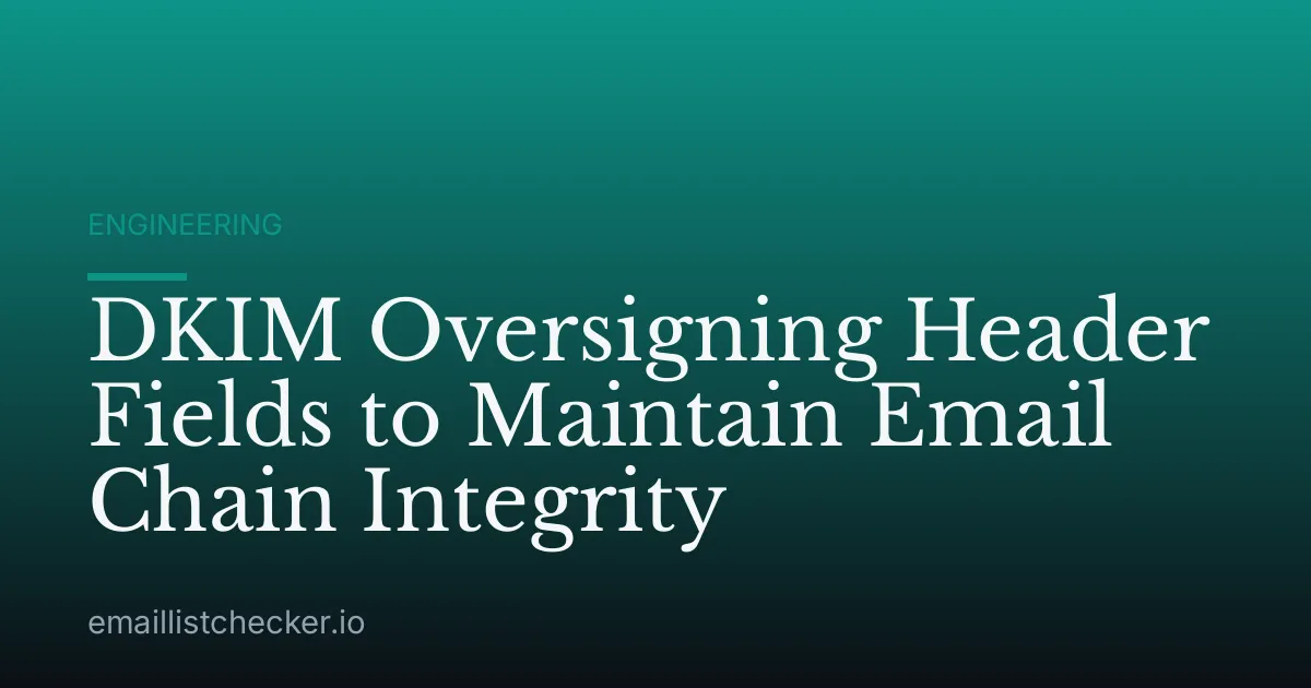 DKIM Oversigning Header Fields to Maintain Email Chain Integrity
