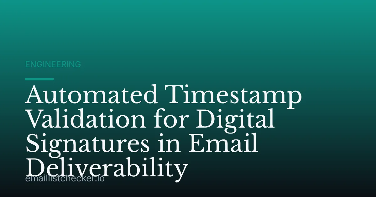 Automated Timestamp Validation for Digital Signatures in Email Deliverability