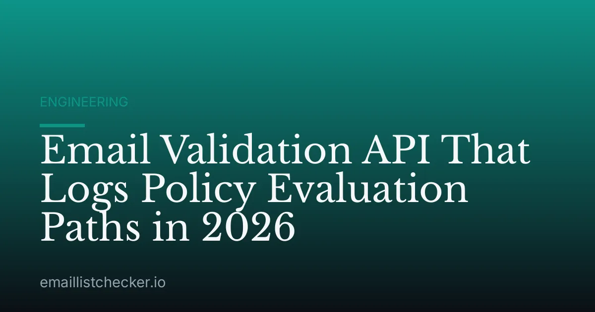 Email Validation API That Logs Policy Evaluation Paths in 2026