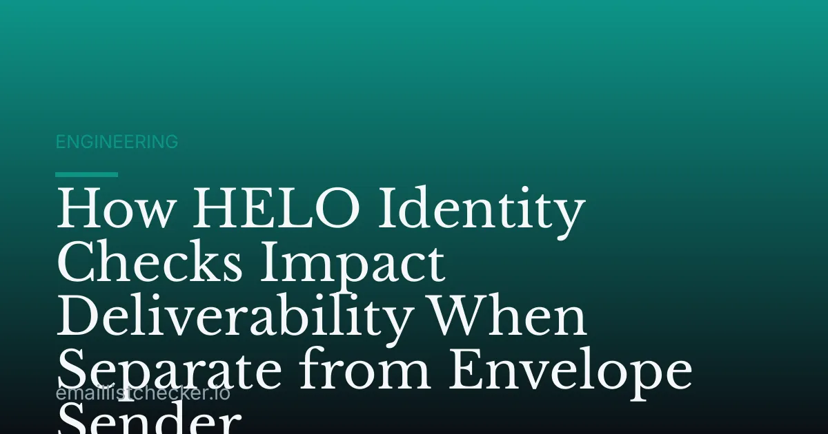How HELO Identity Checks Impact Deliverability When Separate from Envelope Sender