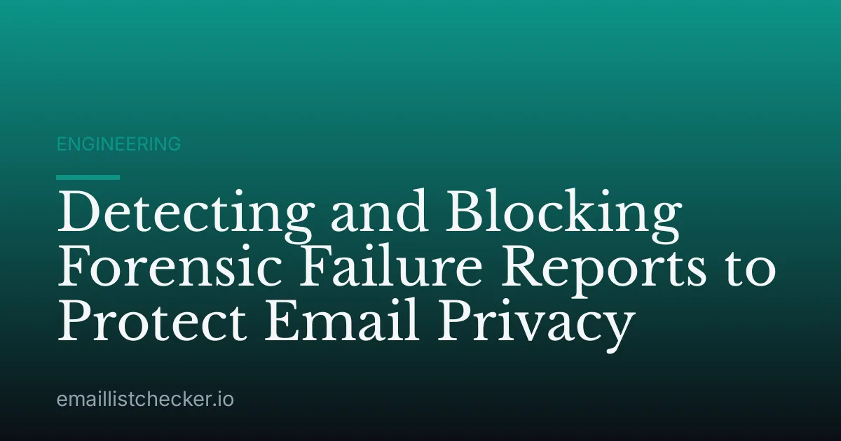 Detecting and Blocking Forensic Failure Reports to Protect Email Privacy
