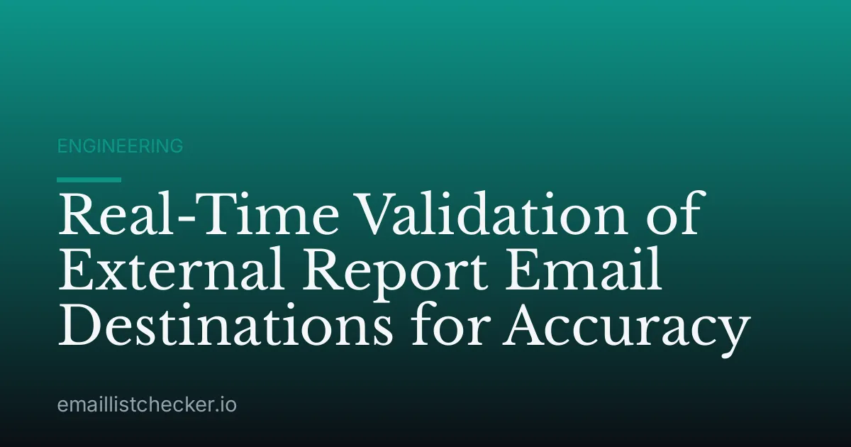 Real-Time Validation of External Report Email Destinations for Accuracy