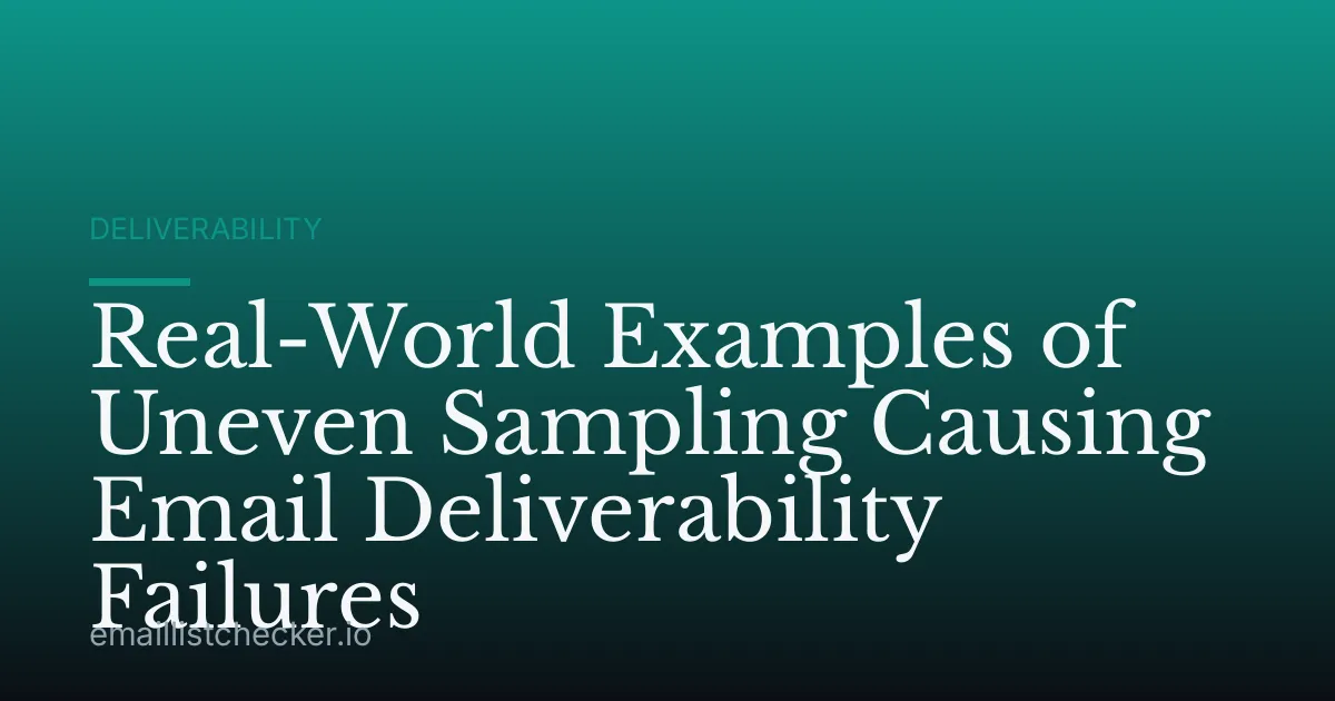 Real-World Examples of Uneven Sampling Causing Email Deliverability Failures