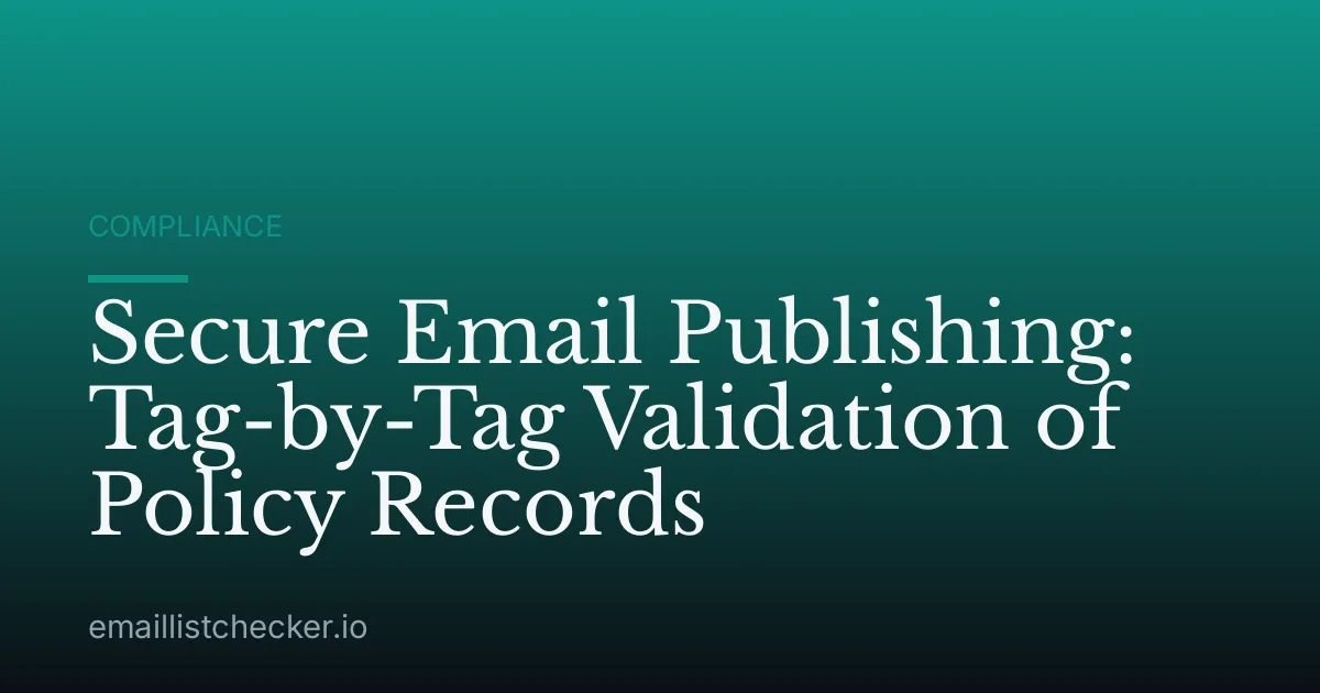 Secure Email Publishing: Tag-by-Tag Validation of Policy Records