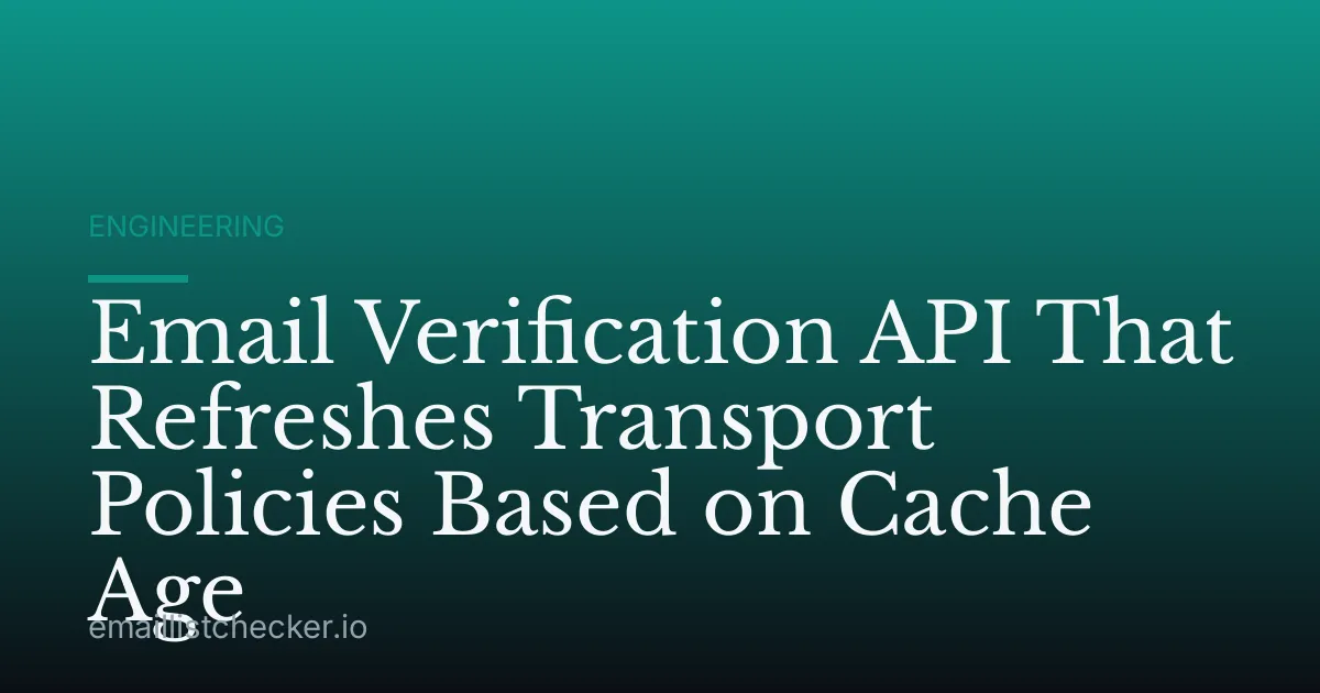 Email Verification API That Refreshes Transport Policies Based on Cache Age