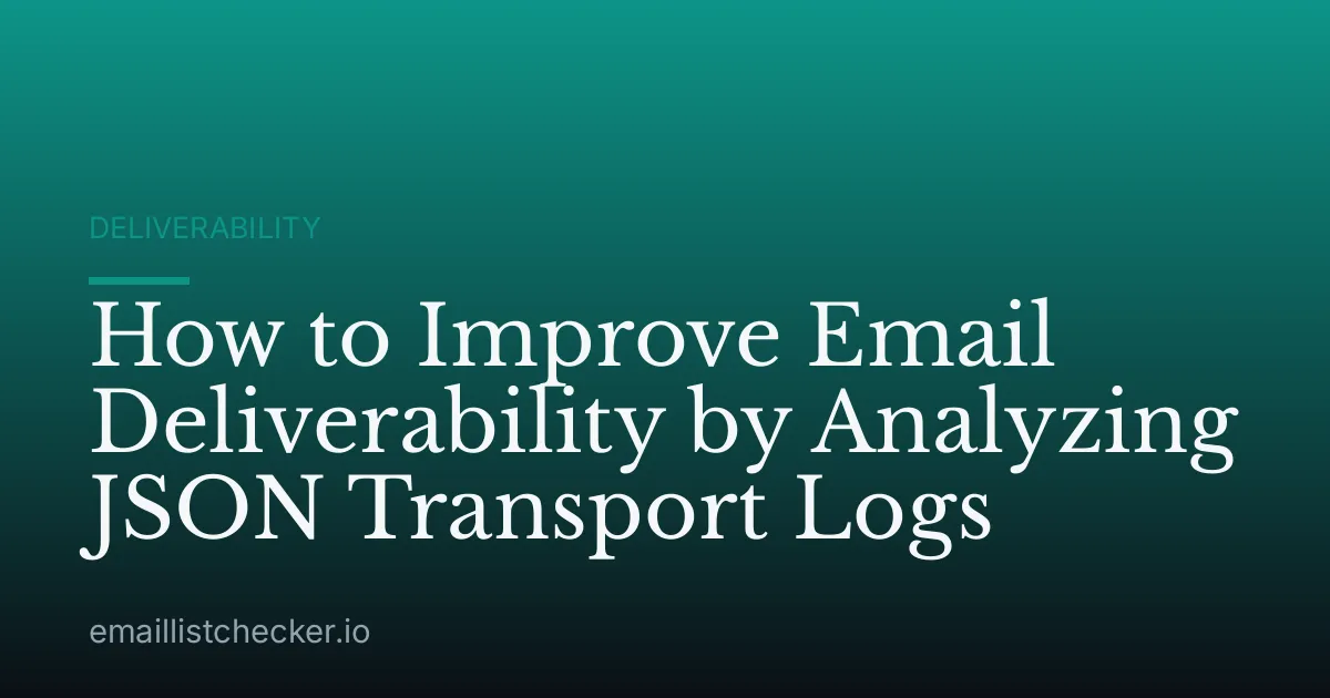 How to Improve Email Deliverability by Analyzing JSON Transport Logs