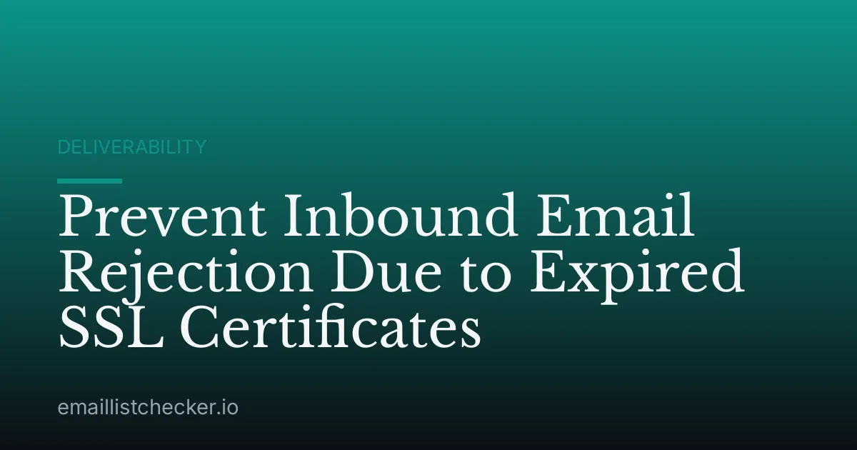Prevent Inbound Email Rejection Due to Expired SSL Certificates