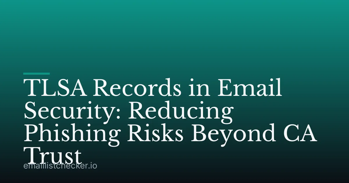 TLSA Records in Email Security: Reducing Phishing Risks Beyond CA Trust