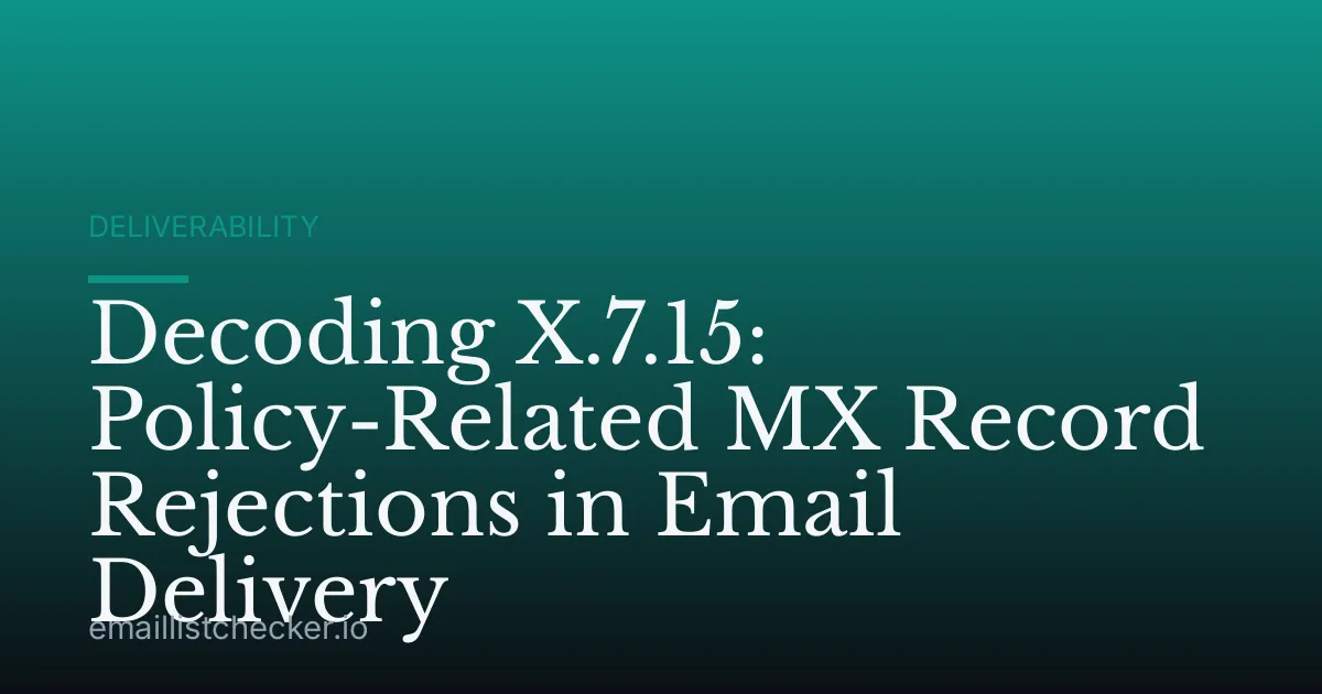 Decoding X.7.15: Policy-Related MX Record Rejections in Email Delivery