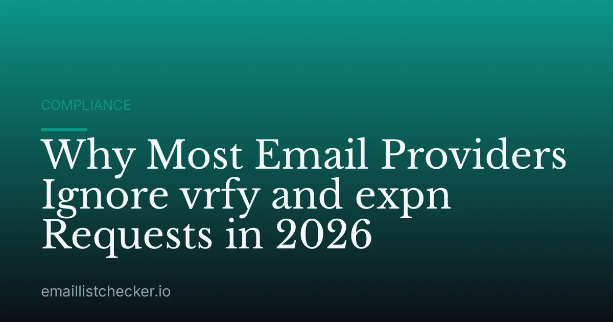 Why Most Email Providers Ignore vrfy and expn Requests in 2026