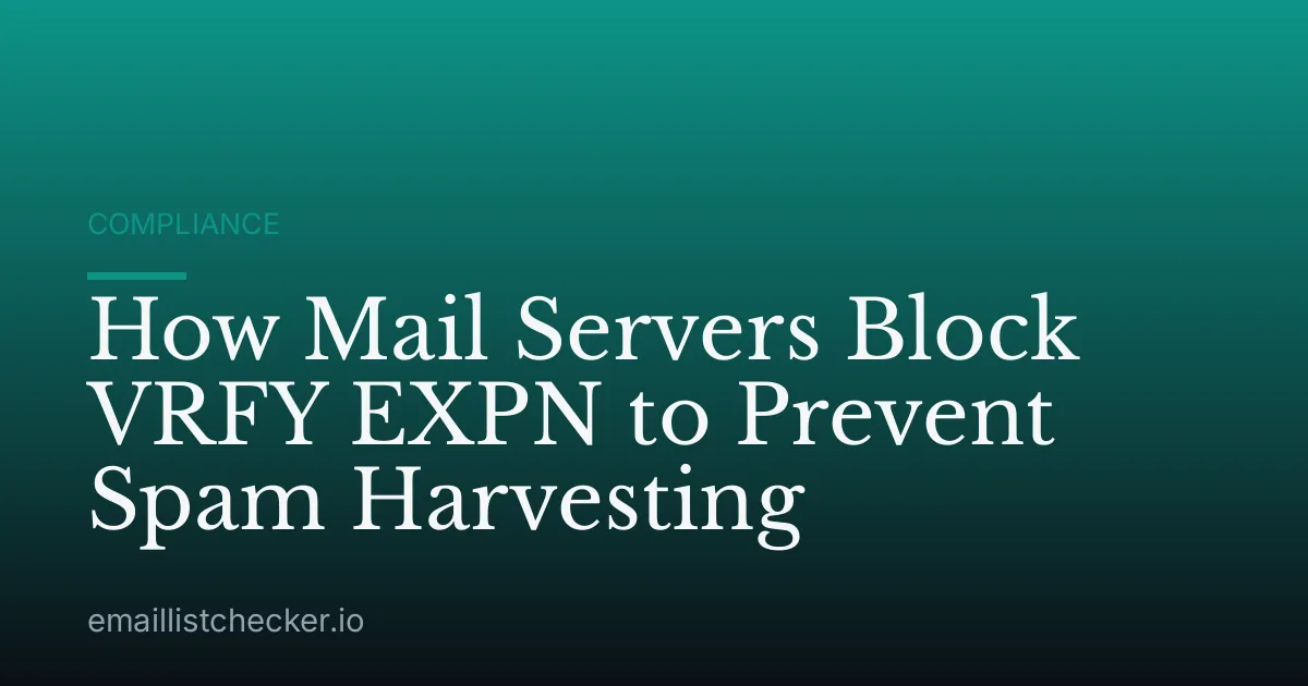 How Mail Servers Block VRFY EXPN to Prevent Spam Harvesting