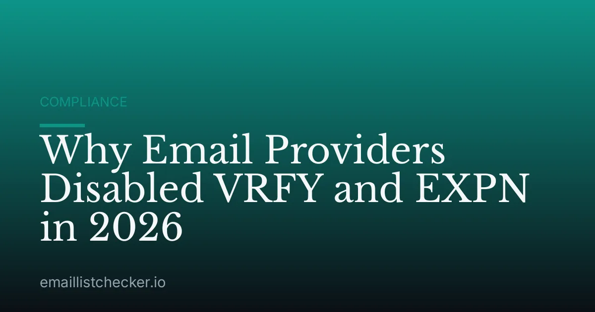 Why Email Providers Disabled VRFY and EXPN in 2026