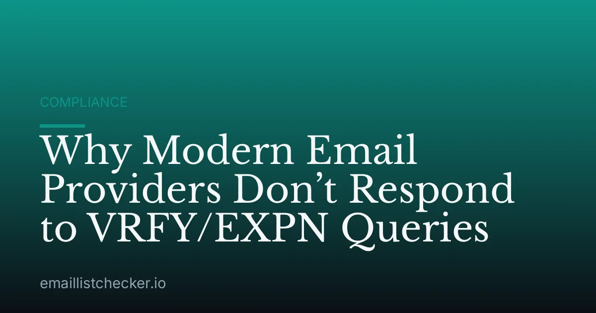 Why Modern Email Providers Don’t Respond to VRFY/EXPN Queries