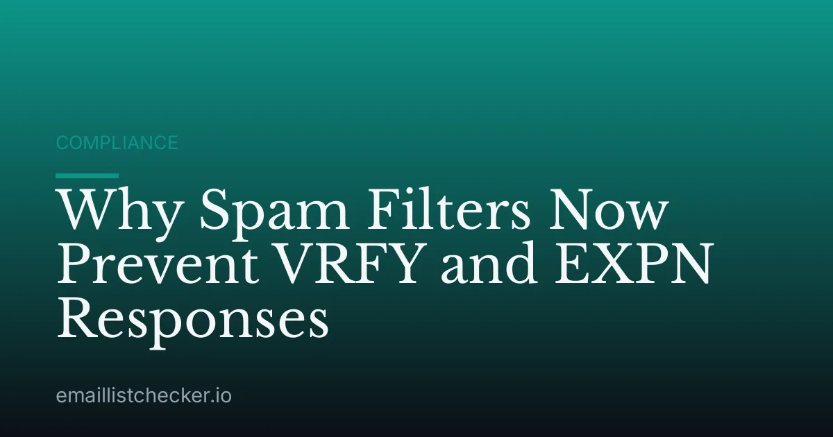 Why Spam Filters Now Prevent VRFY and EXPN Responses