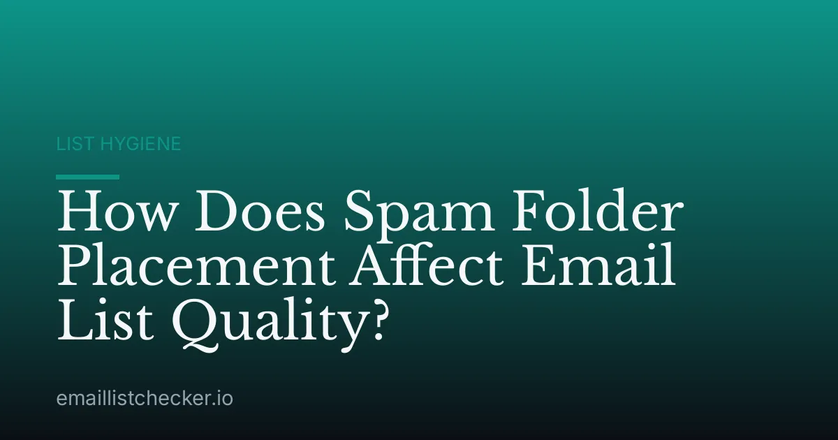 How Does Spam Folder Placement Affect Email List Quality?