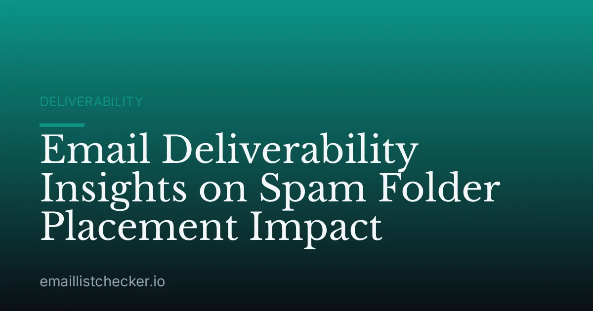 Email Deliverability Insights on Spam Folder Placement Impact