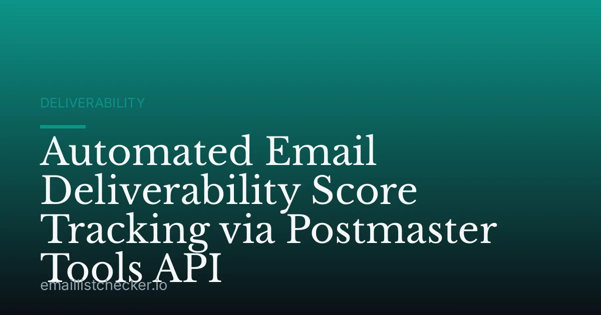 Automated Email Deliverability Score Tracking via Postmaster Tools API
