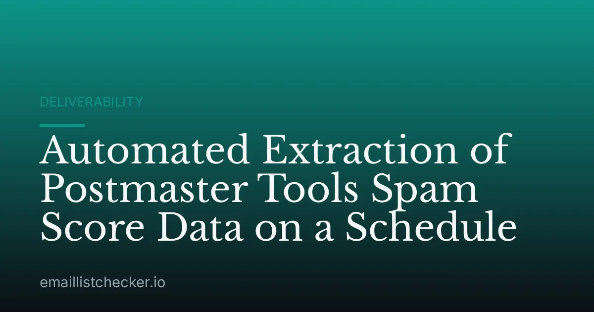 Automated Extraction of Postmaster Tools Spam Score Data on a Schedule