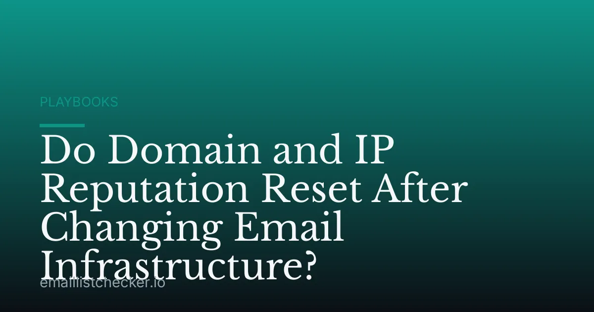 Do Domain and IP Reputation Reset After Changing Email Infrastructure?