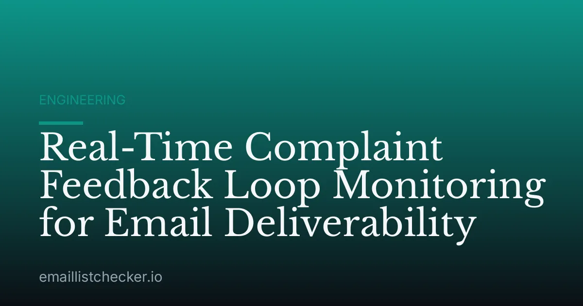 Real-Time Complaint Feedback Loop Monitoring for Email Deliverability