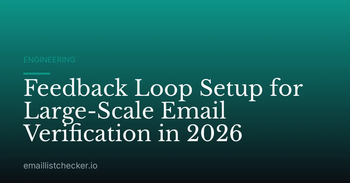 Feedback Loop Setup for Large-Scale Email Verification in 2026