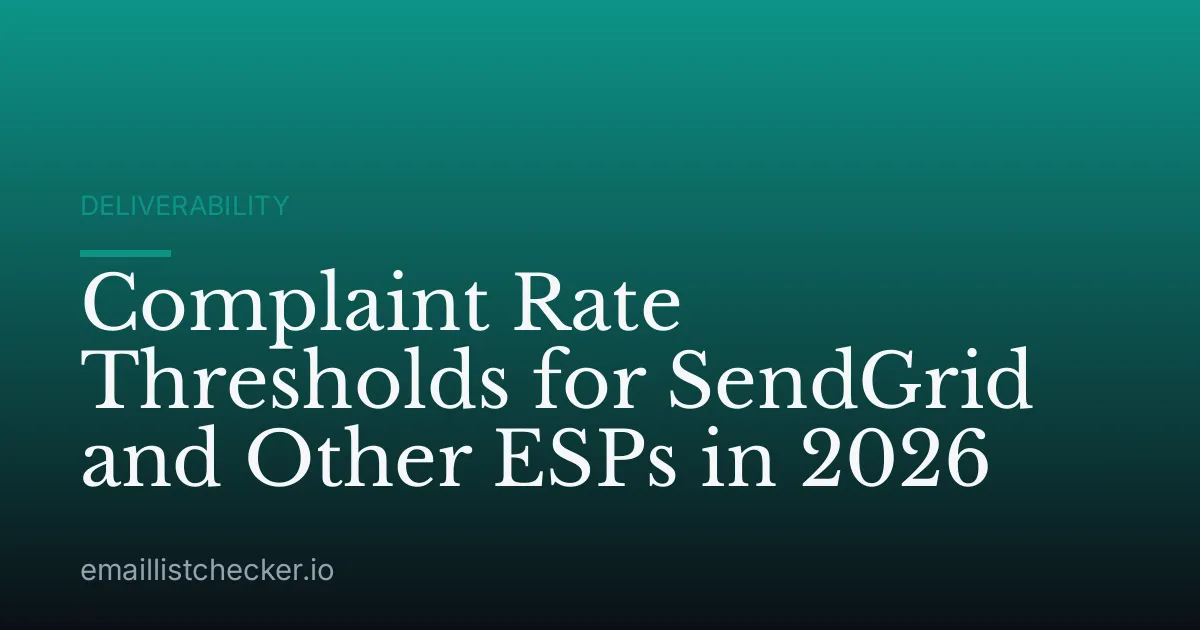 Complaint Rate Thresholds for SendGrid and Other ESPs in 2026