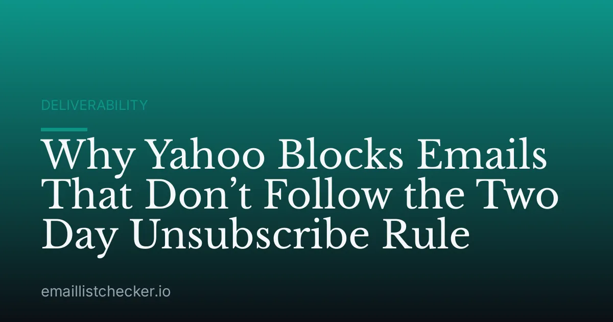 Why Yahoo Blocks Emails That Don’t Follow the Two Day Unsubscribe Rule