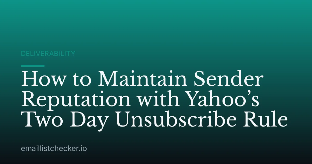 How to Maintain Sender Reputation with Yahoo’s Two Day Unsubscribe Rule