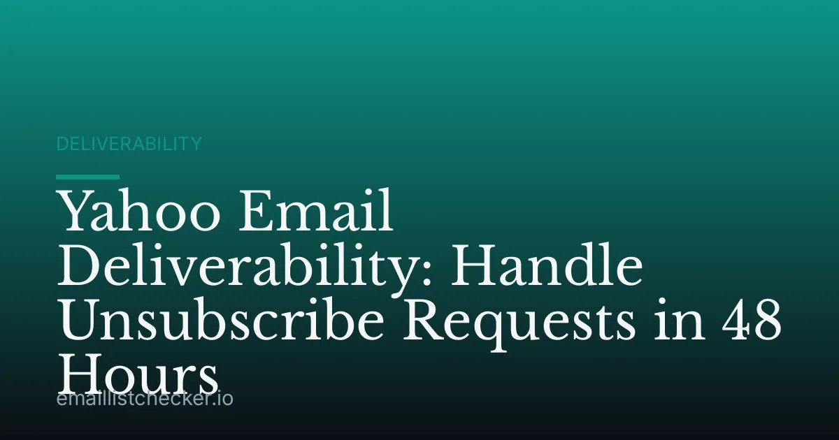 Yahoo Email Deliverability: Handle Unsubscribe Requests in 48 Hours