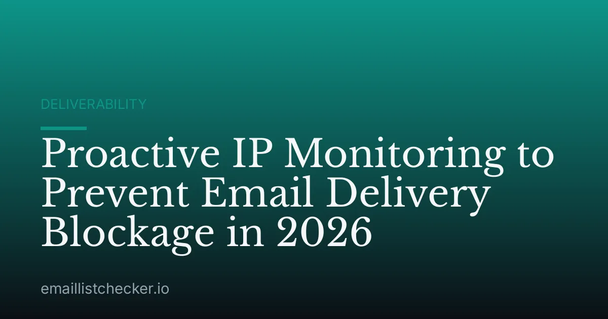 Proactive IP Monitoring to Prevent Email Delivery Blockage in 2026