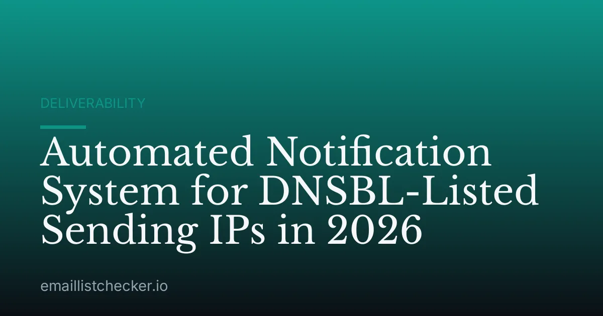 Automated Notification System for DNSBL-Listed Sending IPs in 2026