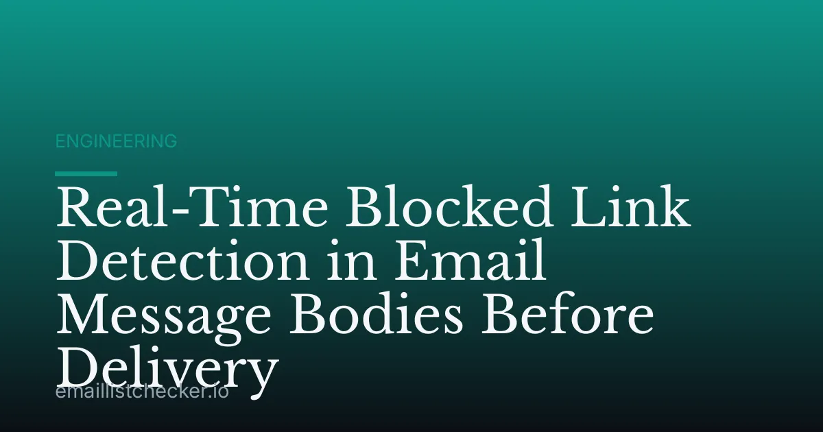 Real-Time Blocked Link Detection in Email Message Bodies Before Delivery