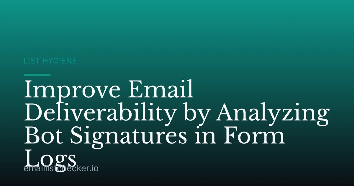 Improve Email Deliverability by Analyzing Bot Signatures in Form Logs