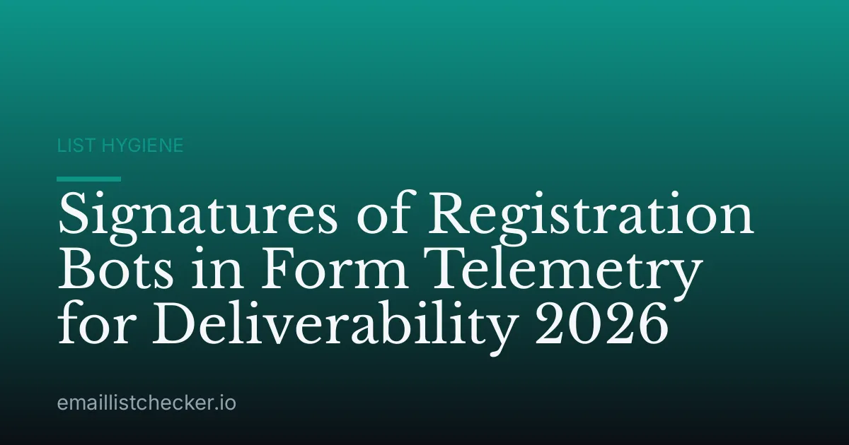 Signatures of Registration Bots in Form Telemetry for Deliverability 2026
