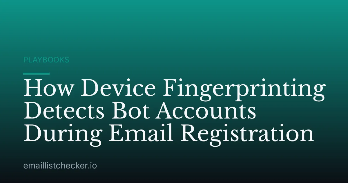 How Device Fingerprinting Detects Bot Accounts During Email Registration