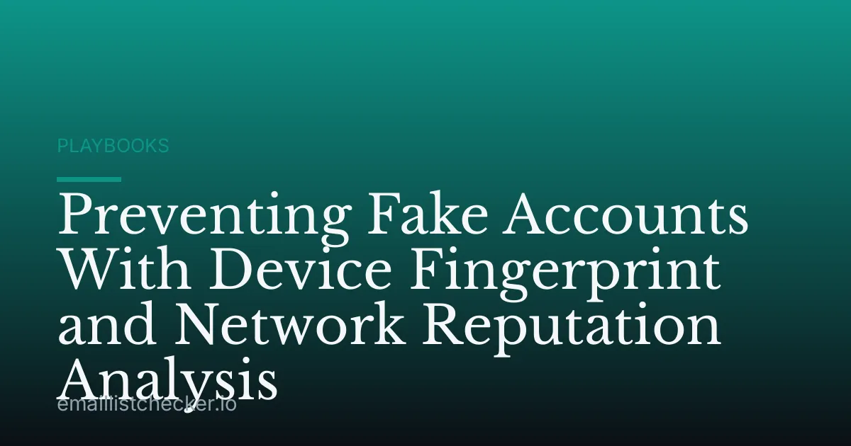 Preventing Fake Accounts With Device Fingerprint and Network Reputation Analysis
