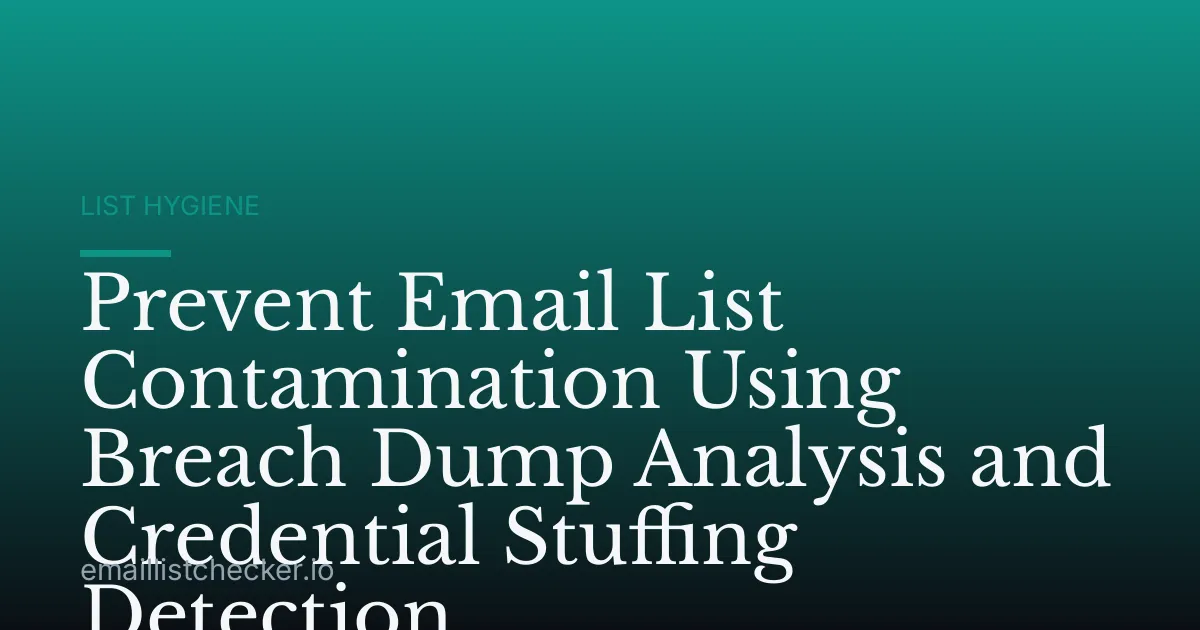 Prevent Email List Contamination Using Breach Dump Analysis and Credential Stuffing Detection