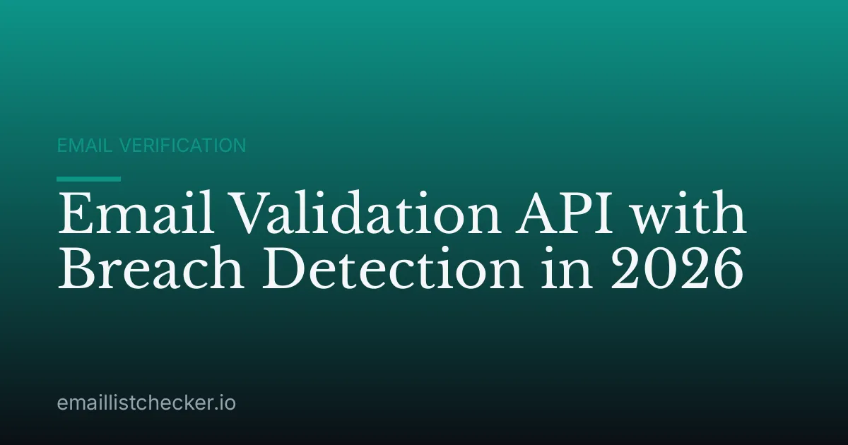 Email Validation API with Breach Detection in 2026
