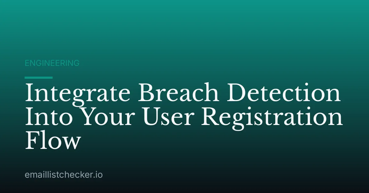Integrate Breach Detection Into Your User Registration Flow