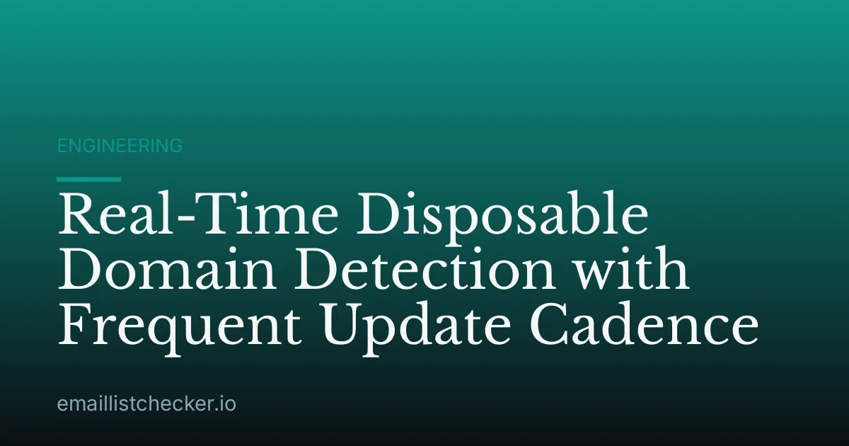 Real-Time Disposable Domain Detection with Frequent Update Cadence
